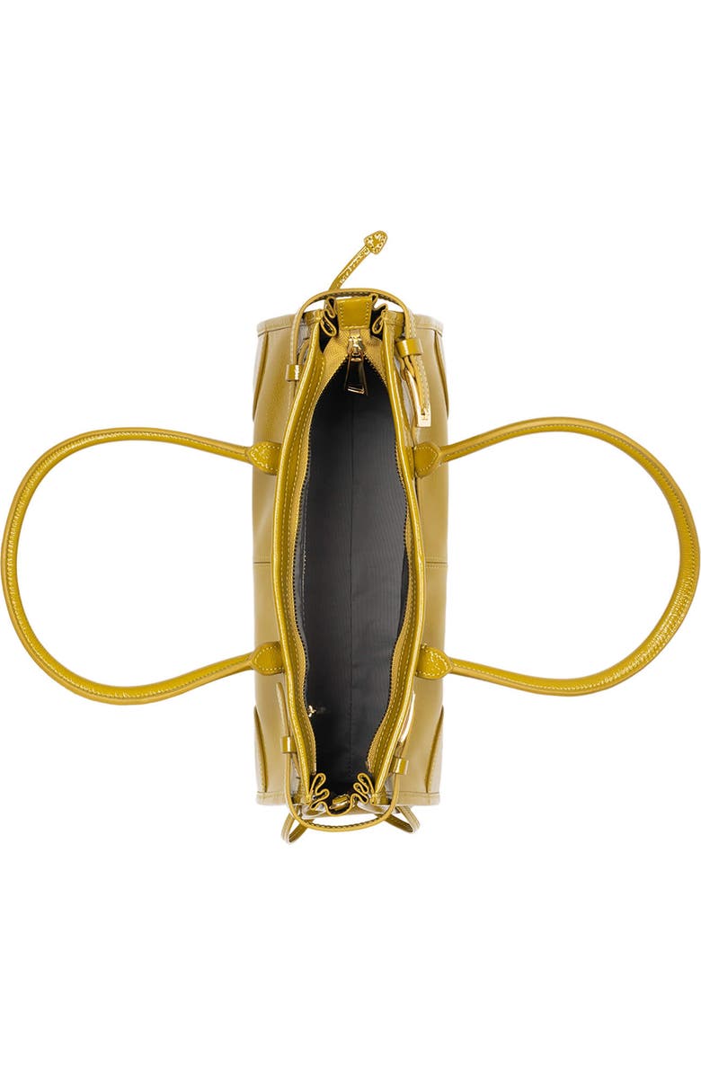 Jeffrey Campbell Pesky Leather Shoulder Bag, Alternate, color, Chartreuse Crinkle Patent