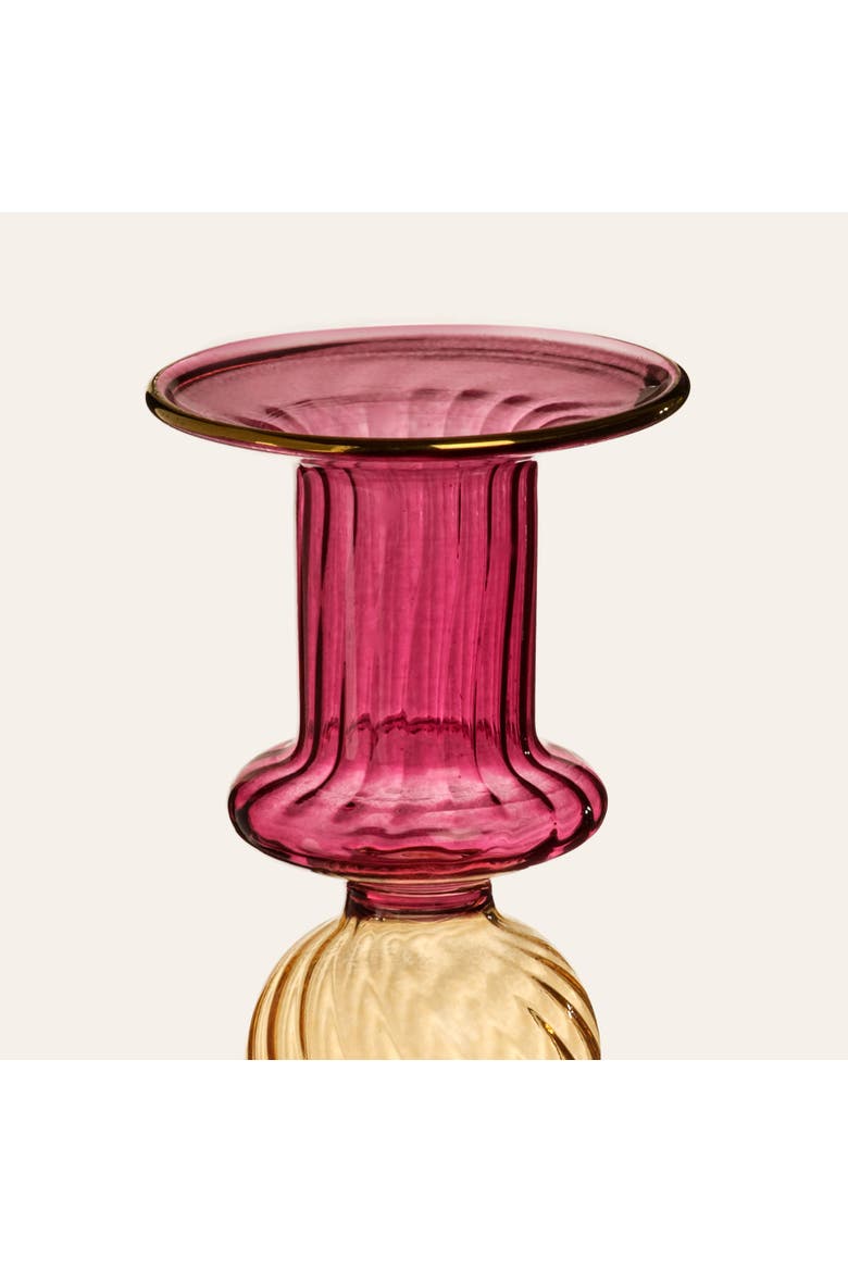 Borosilicate Glass Short Candle Holder 2 Pcs Set, Alternate, color, Multicolor