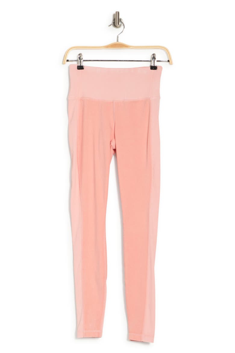 Stone Wash High Rise Leggings, Alternate, color, PUTTY PINK WASH
