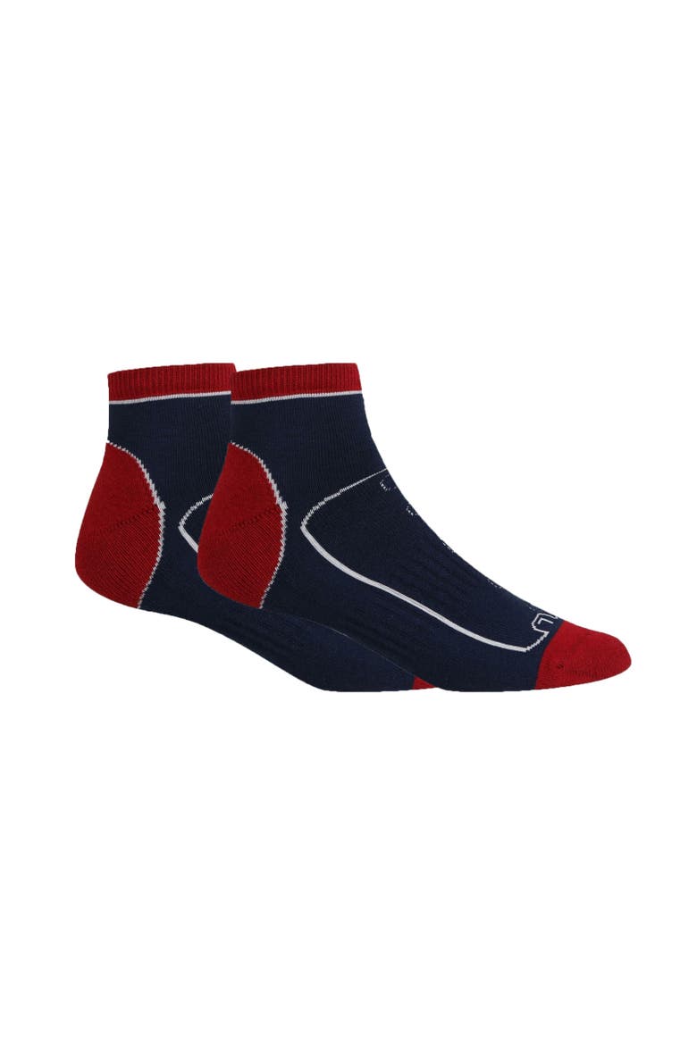 Samaris Trail Ankle Socks, Alternate, color, Navy and Dark Red