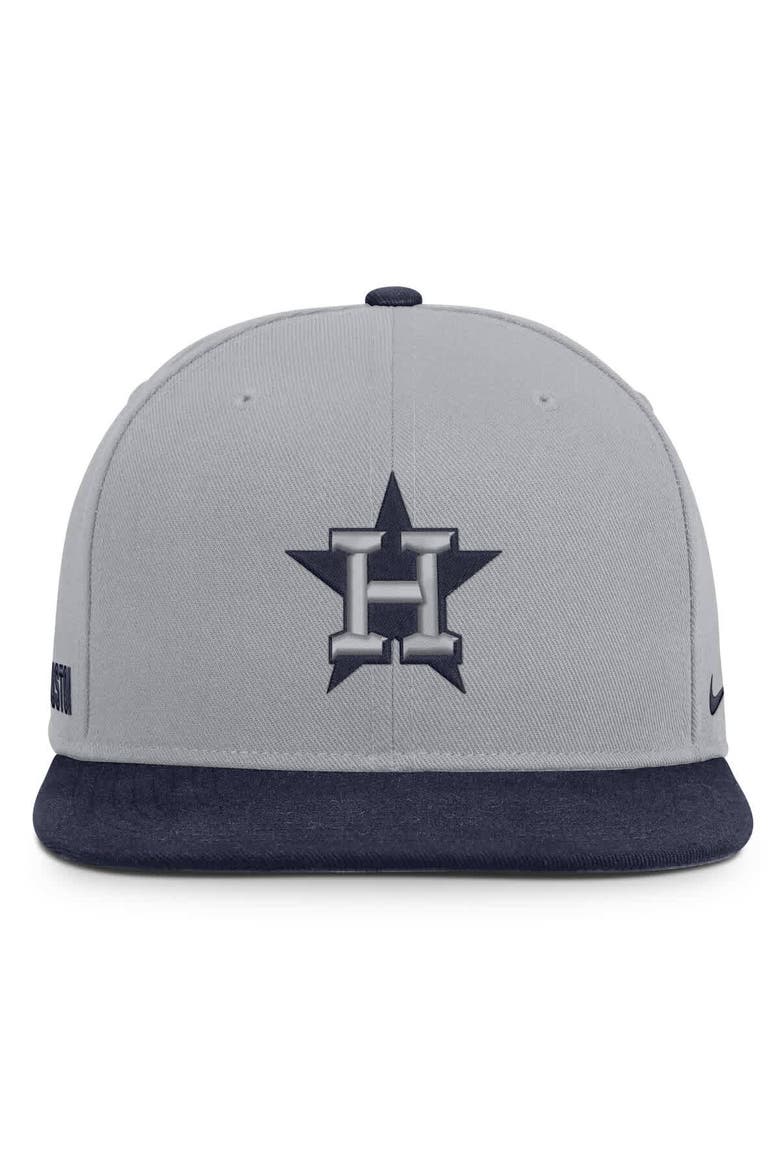 Men's Nike Gray/Navy Houston Astros Primetime Pro Dri-FIT Snapback Hat, Alternate, color, Gray
