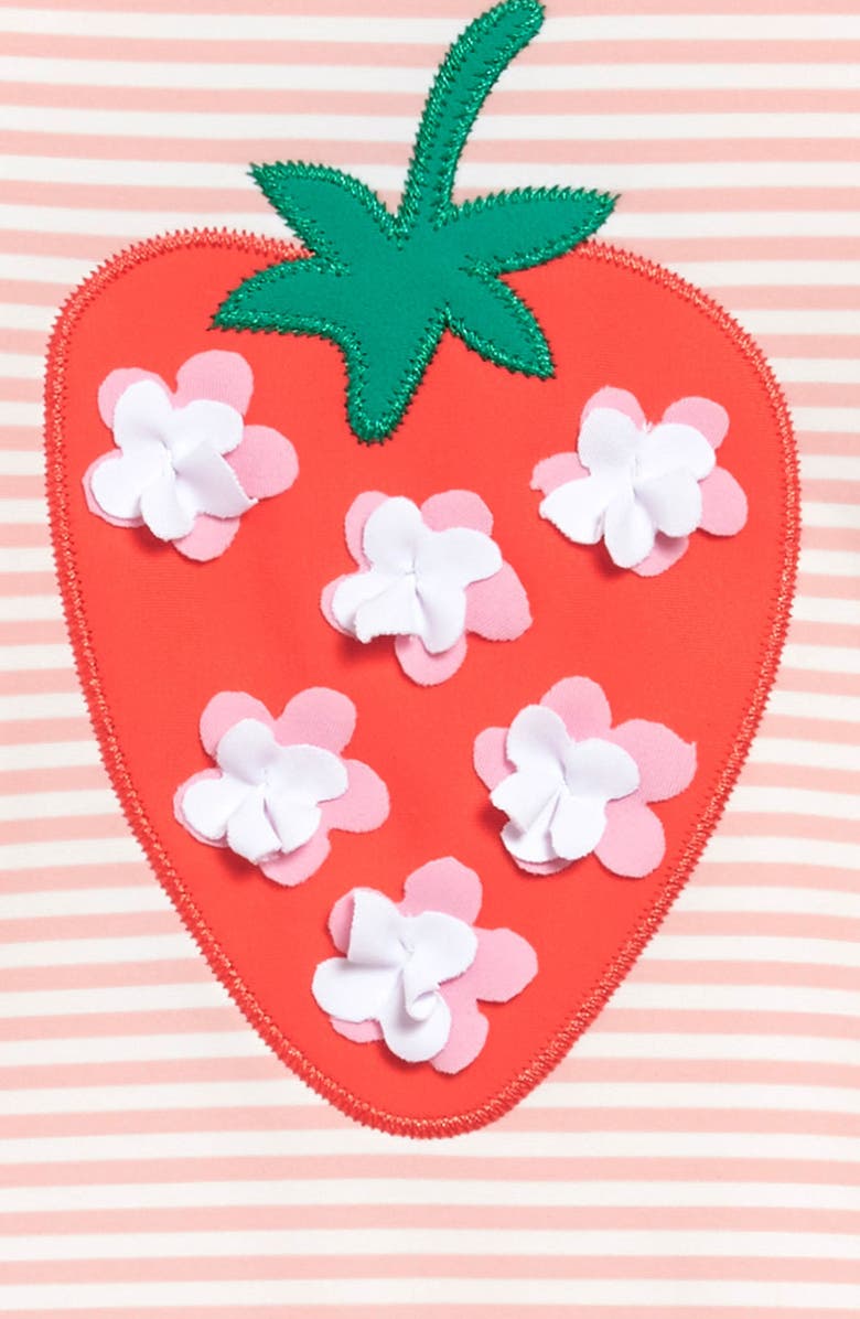 Mini Boden Strawberries & Stripes Two-Piece Rashguard Swimsuit, Alternate, color,
