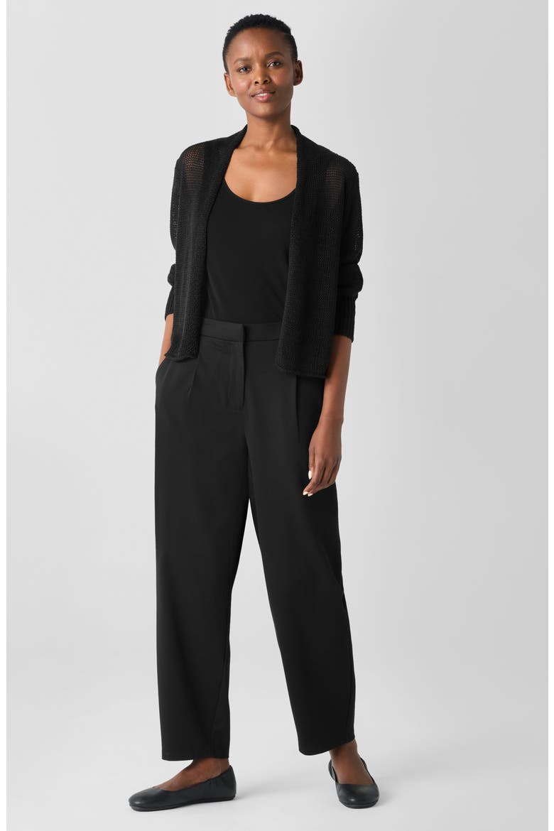 Organic Linen & Organic Cotton Cardigan, Alternate, color, BLACK
