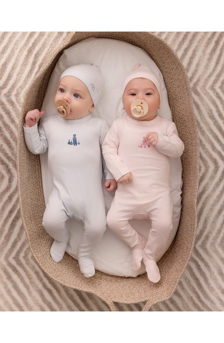 MiniMoi 2 Piece Cotton Rich Footie Set, Alternate, color, Pearl Blue