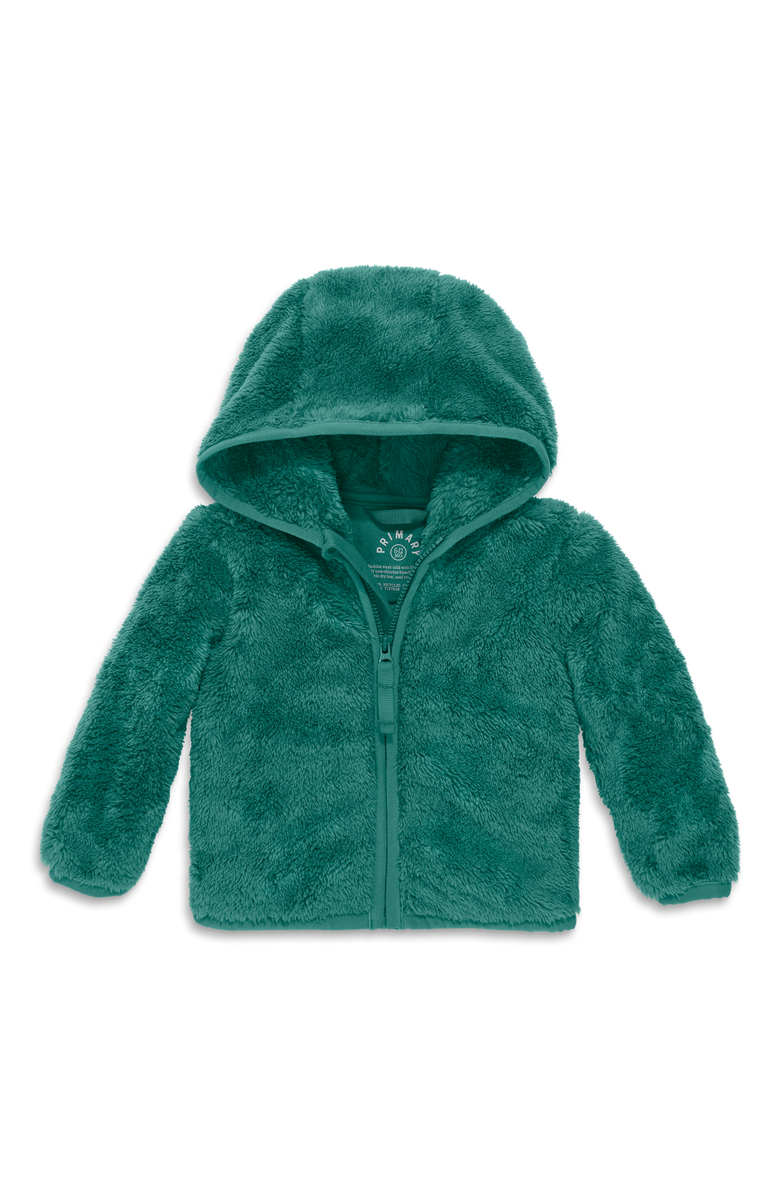 Primary Baby Teddy Fleece Jacket, Main, color, Sunwashed Teal