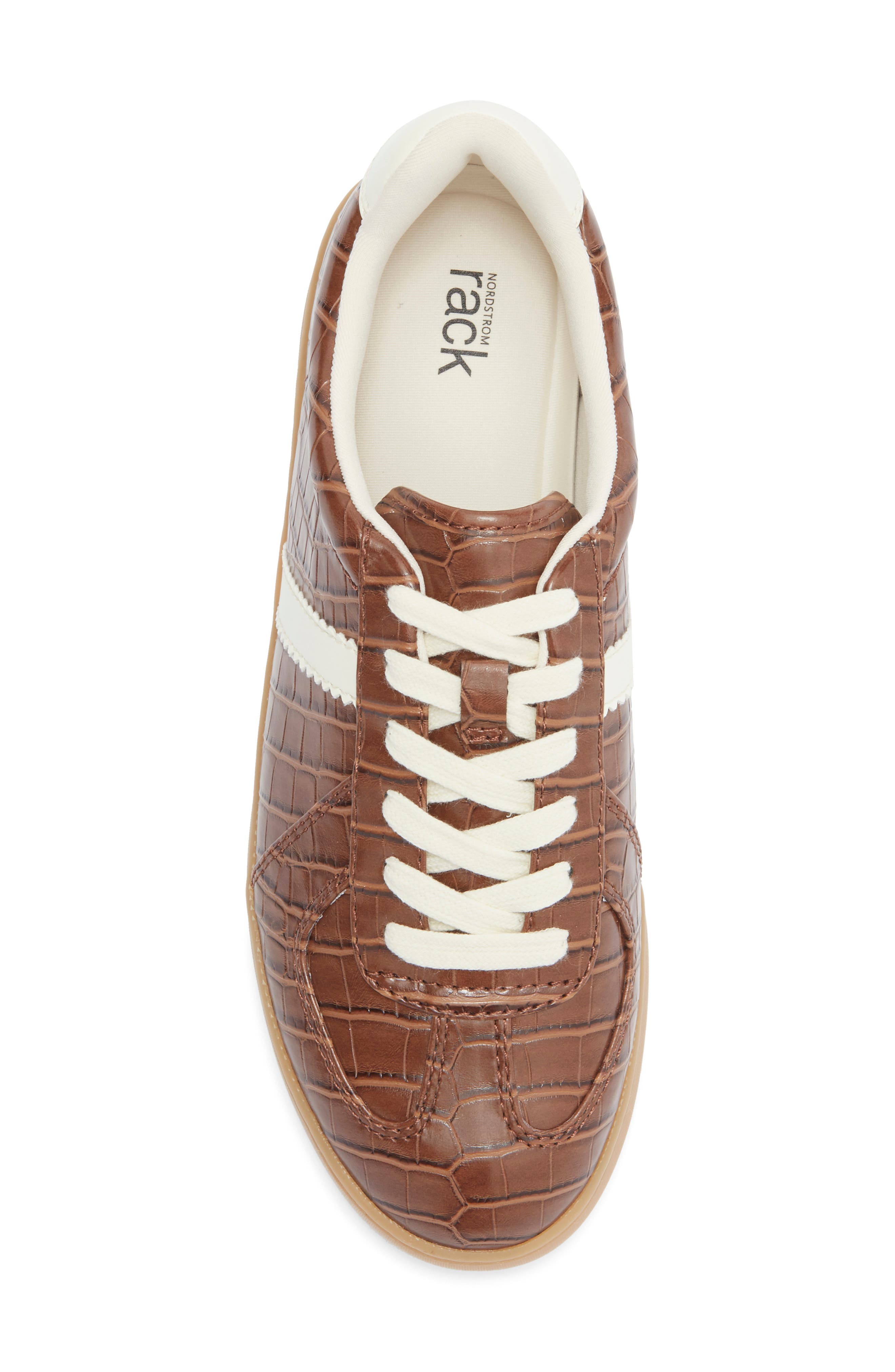 Philly Embossed Lace-Up Sneaker, Alternate, color, BROWN CROCO
