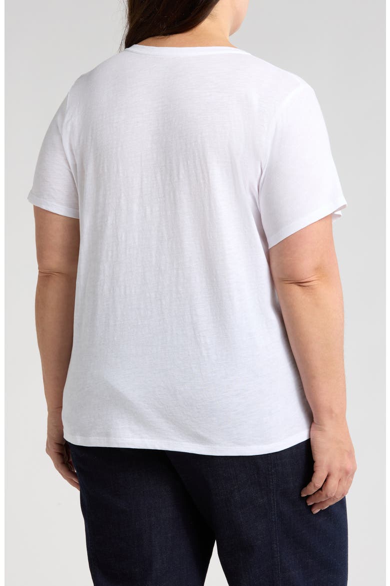 Easy V-Neck Organic Cotton T-Shirt, Alternate, color, WHITE