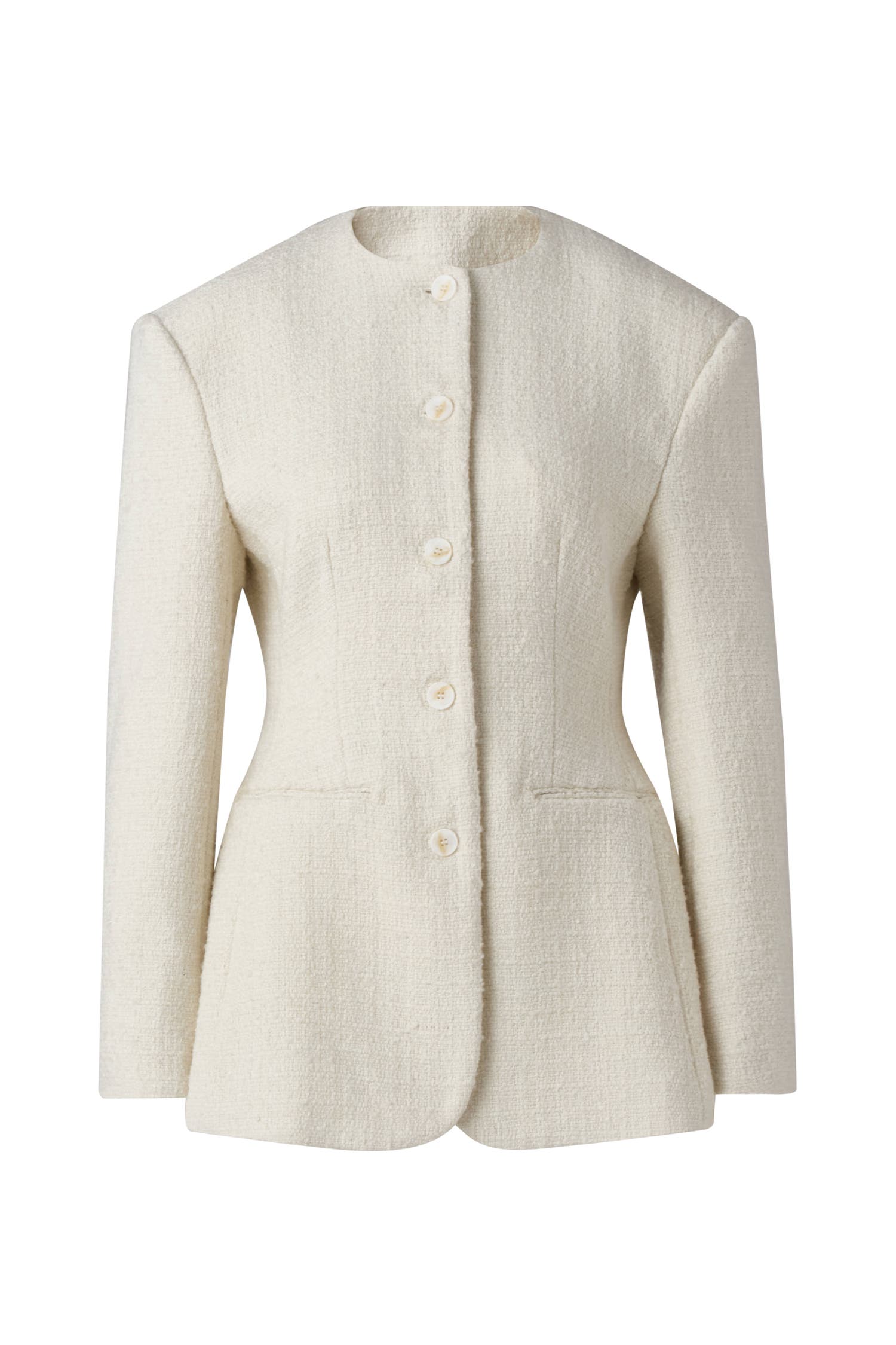 Carol Textured Round Neck Blazer - image 4