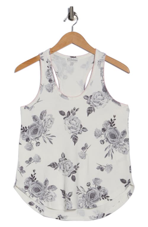Pj Salvage Feeling Loved Floral Pajama Tank In White