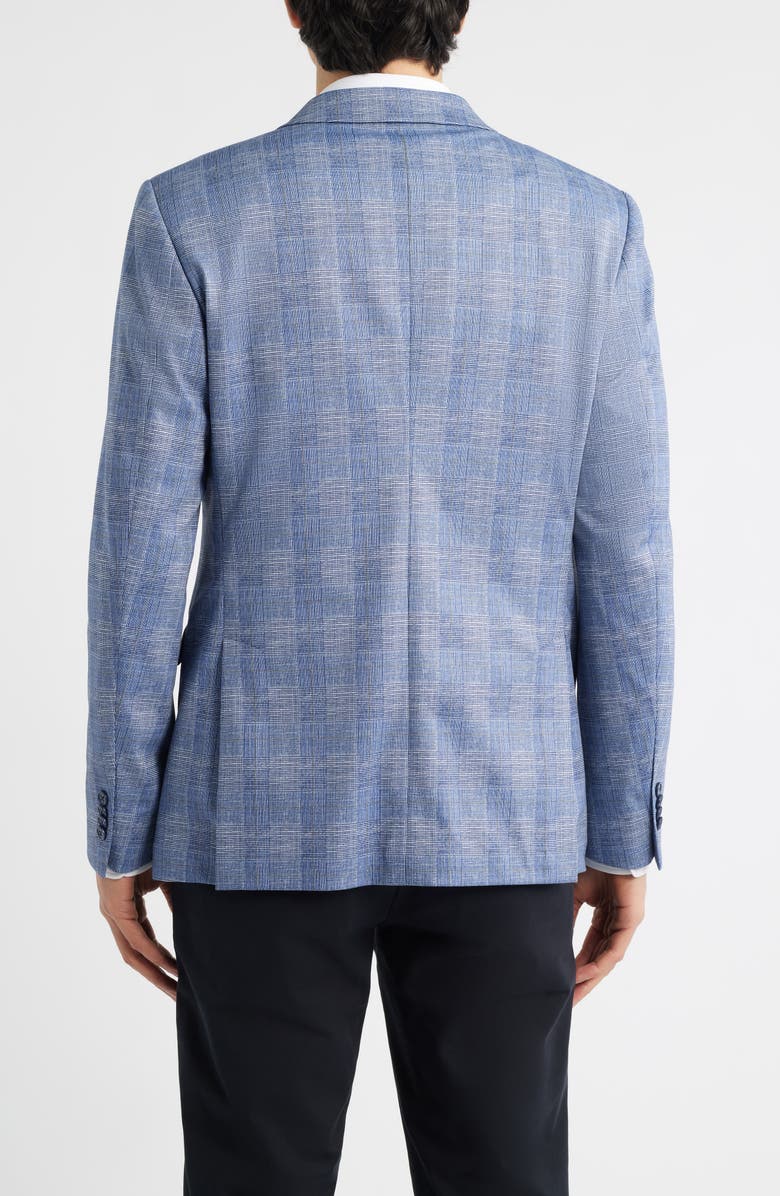 John Varvatos Star USA Varick Slim Fit Blue Glen Check Knit Sport Coat, Alternate, color, Light Blue