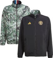 adidas Originals Youth adidas Originals Black Manchester United x Stone Roses 2023/24 Reversible Anthem Full-Zip Jacket