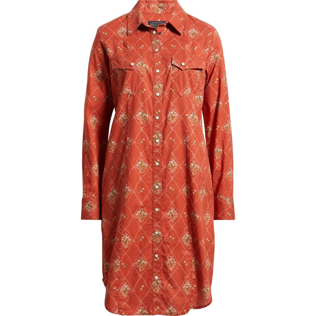 Pendleton Gambler Print Long Sleeve Shirtdress
