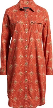 Pendleton Gambler Print Long Sleeve Shirtdress