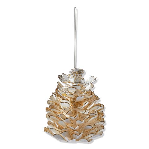 White Paper Pinecone Tree Ornaments - Holiday Christmas Decor