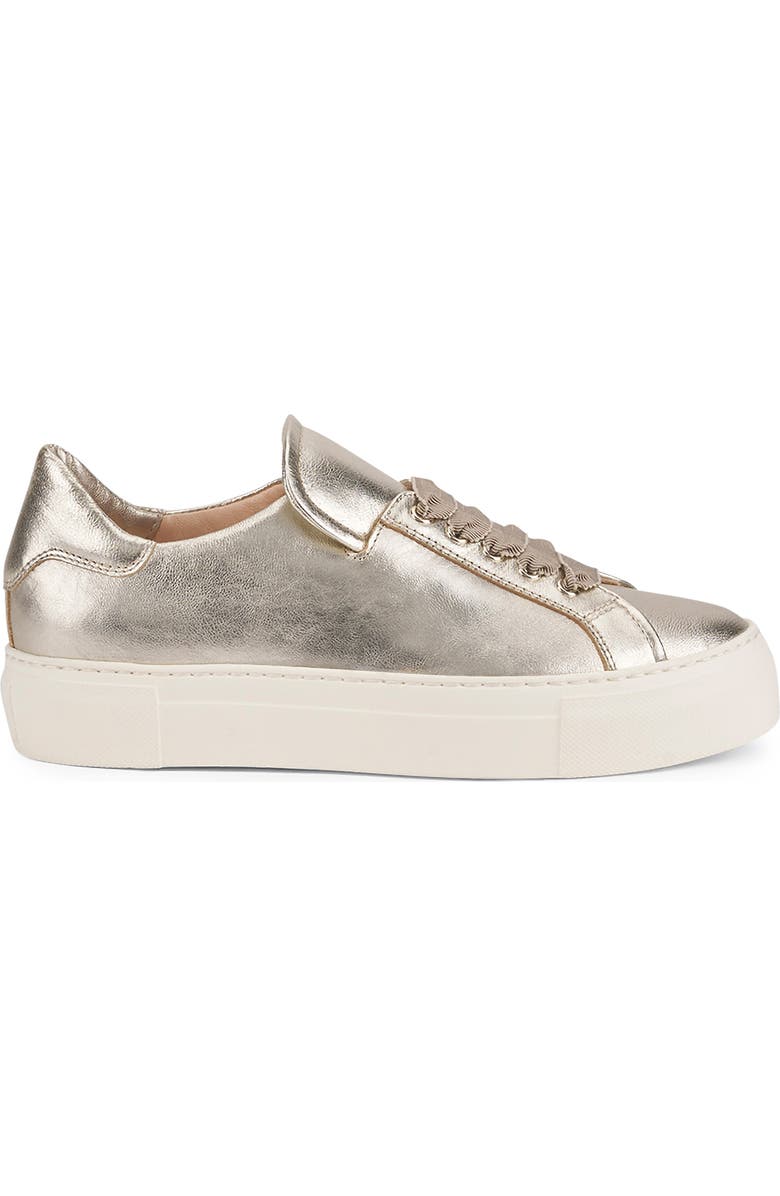 AGL Edda Metallic Leather Sneaker, Alternate, color, Sandy-Milk