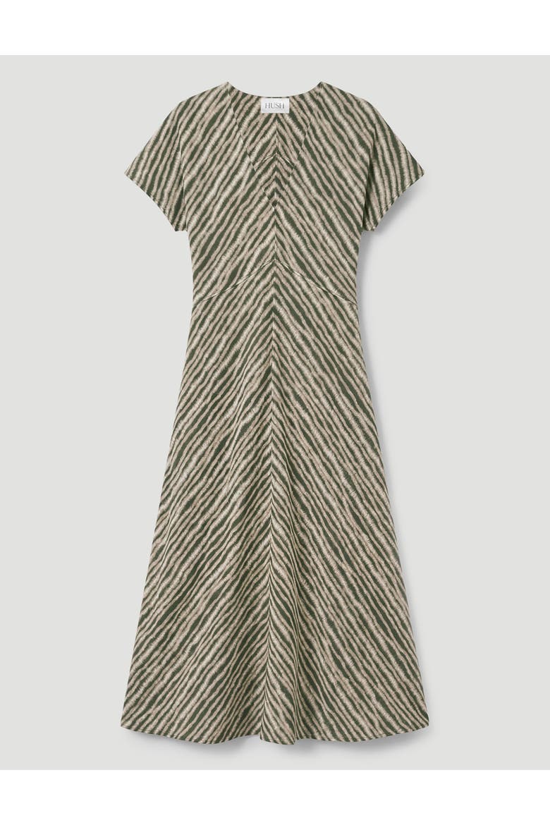 Grace Air Flow V-Neck Midi Dress, Alternate, color, Blurred Lines Green
