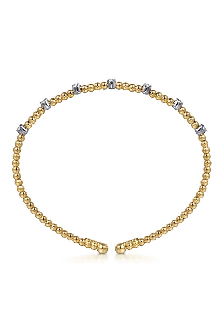 Bujukan Diamond Station Beaded Cuff Bracelet, Alternate, color, TWO TONE