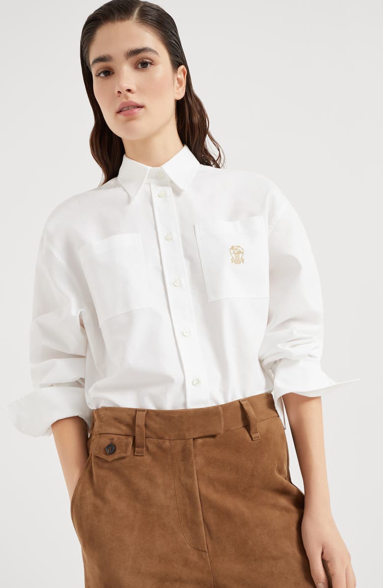 Brunello Cucinelli Shirt with logo, Alternate, color, 