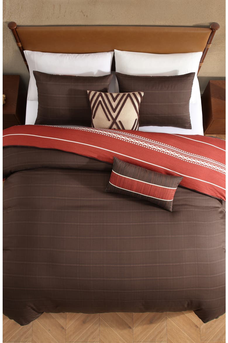 Terra Spice Reversible 5-Piece Comforter Set, Alternate, color, BROWN