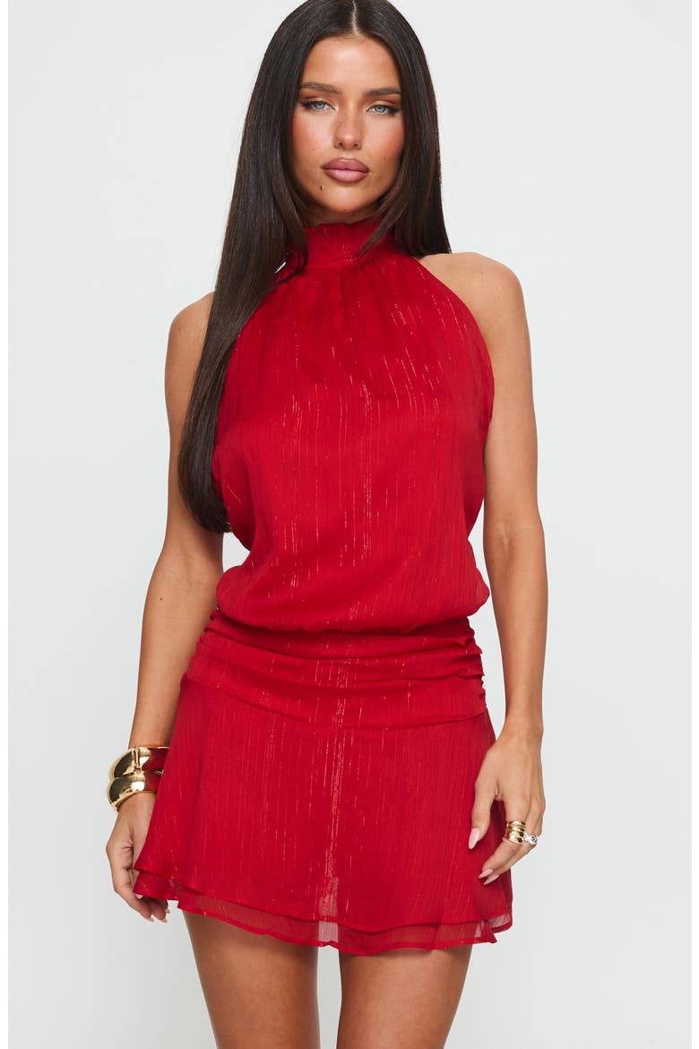 Maelis Halter Minidress, Alternate, color, RED