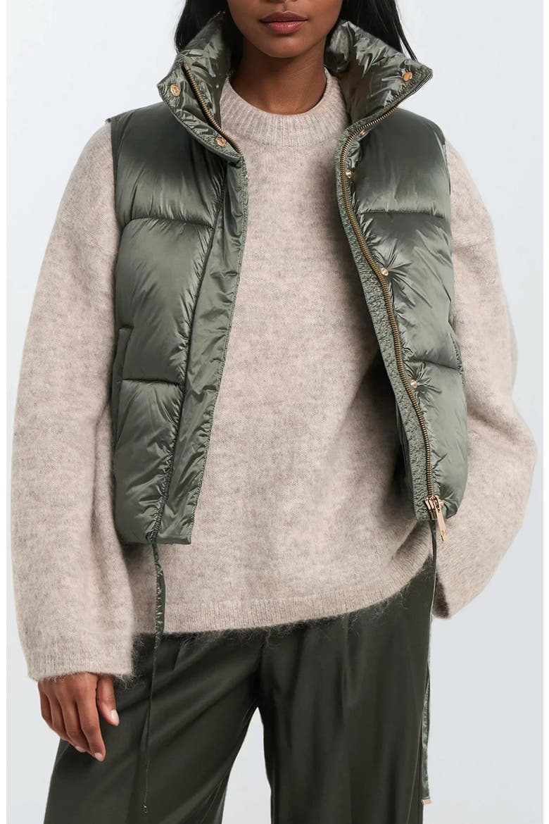 Cropped Puffer Vest, Main, color, PINE