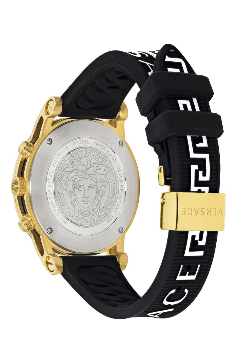 Versace Sport Tech Chronograph Rubber Strap Watch, 40mm, Alternate, color,