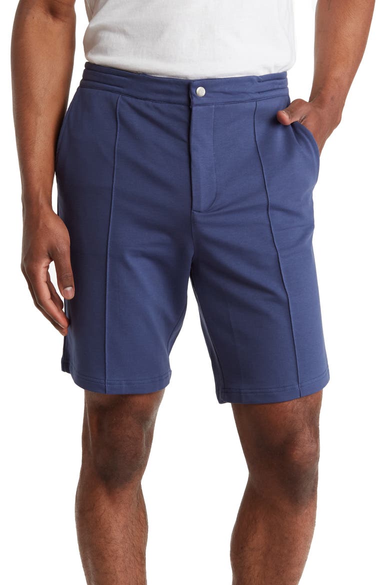 Loop Back Knit Shorts, Main, color, NAVY