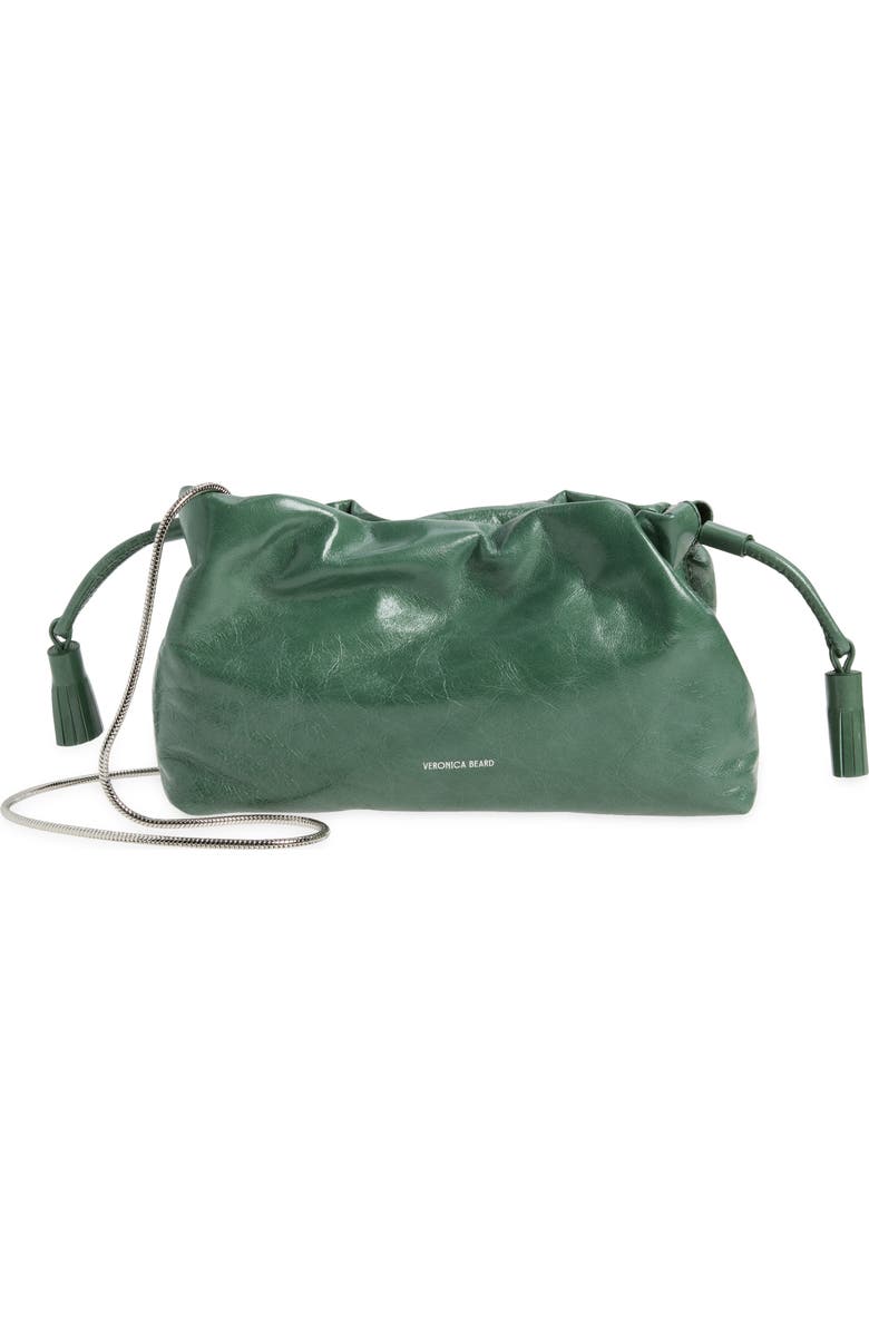 Veronica Beard Crinkle Leather Small Stash Bag, Main, color, Sage