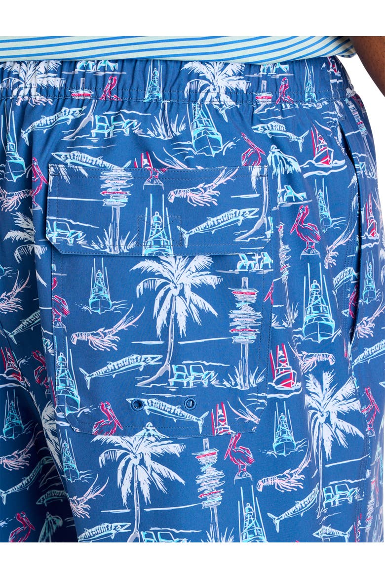 Big & Tall Printed Chappy Swim Trunks, Alternate, color, KEYS MOONSHINE