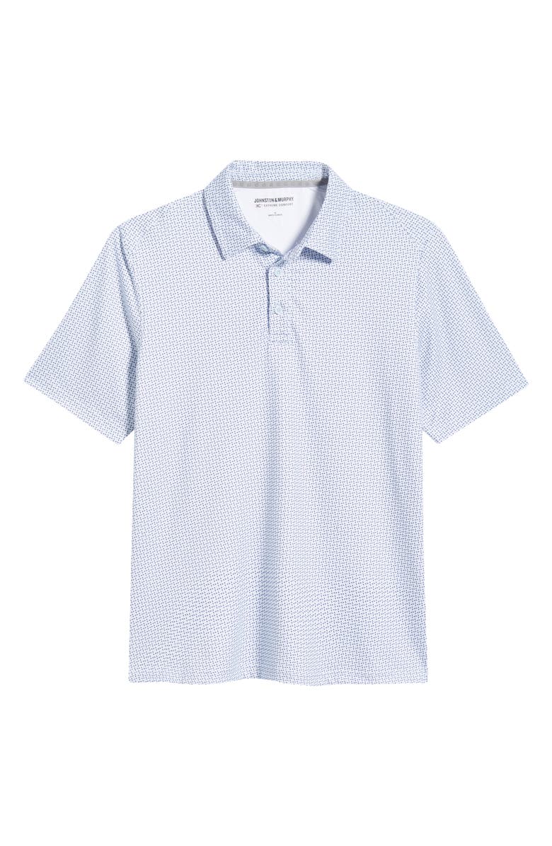 Johnston & Murphy XC<sup>®</sup> Apex Performance Polo, Alternate, color, White/ Light Blue Dash Dot