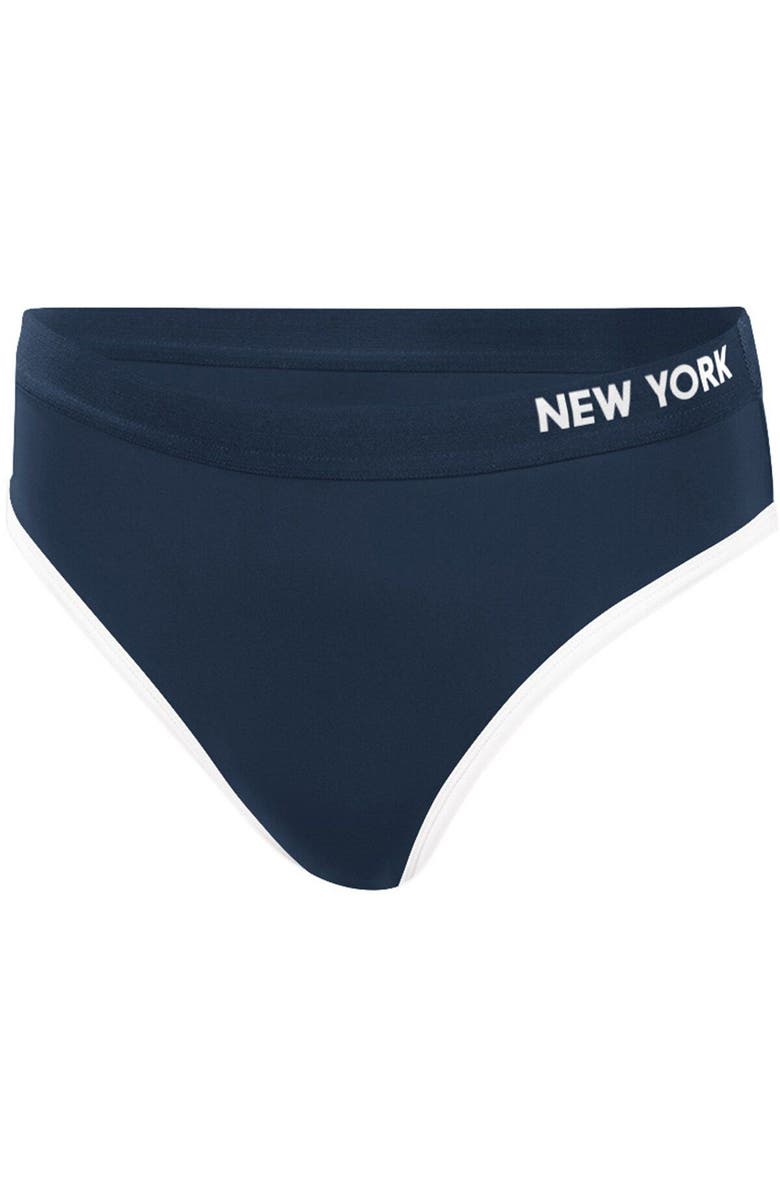 G-III 4HER BY CARL BANKS Women's G-III 4Her by Carl Banks Navy New York Yankees Southpaw Bikini Bottom, Alternate, color, Navy
