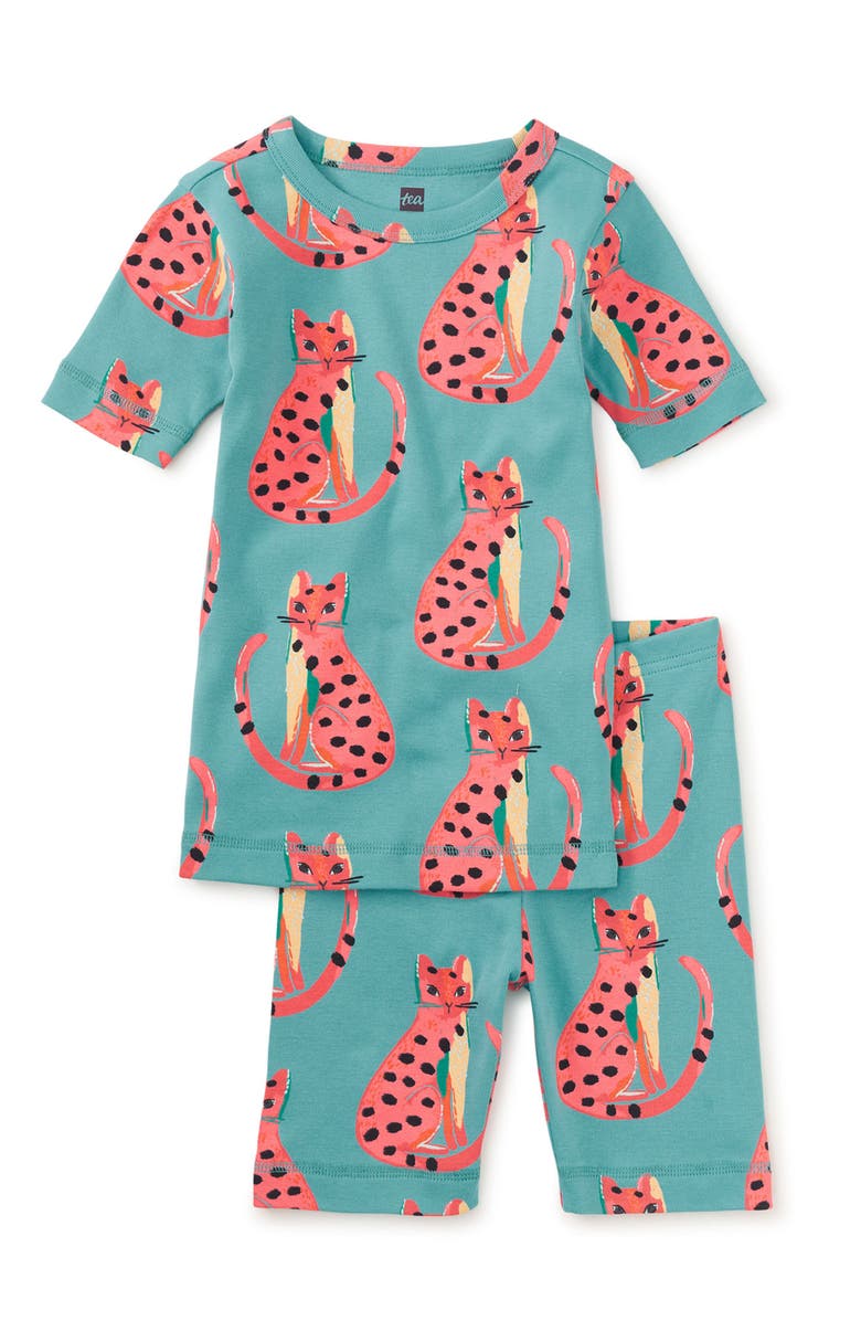 Tea Collection In Your Dreams Pajama Set, Main, color, Painted Jaguars