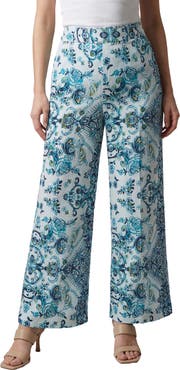 Roaman's Plus Size Printed Wide Leg Pant