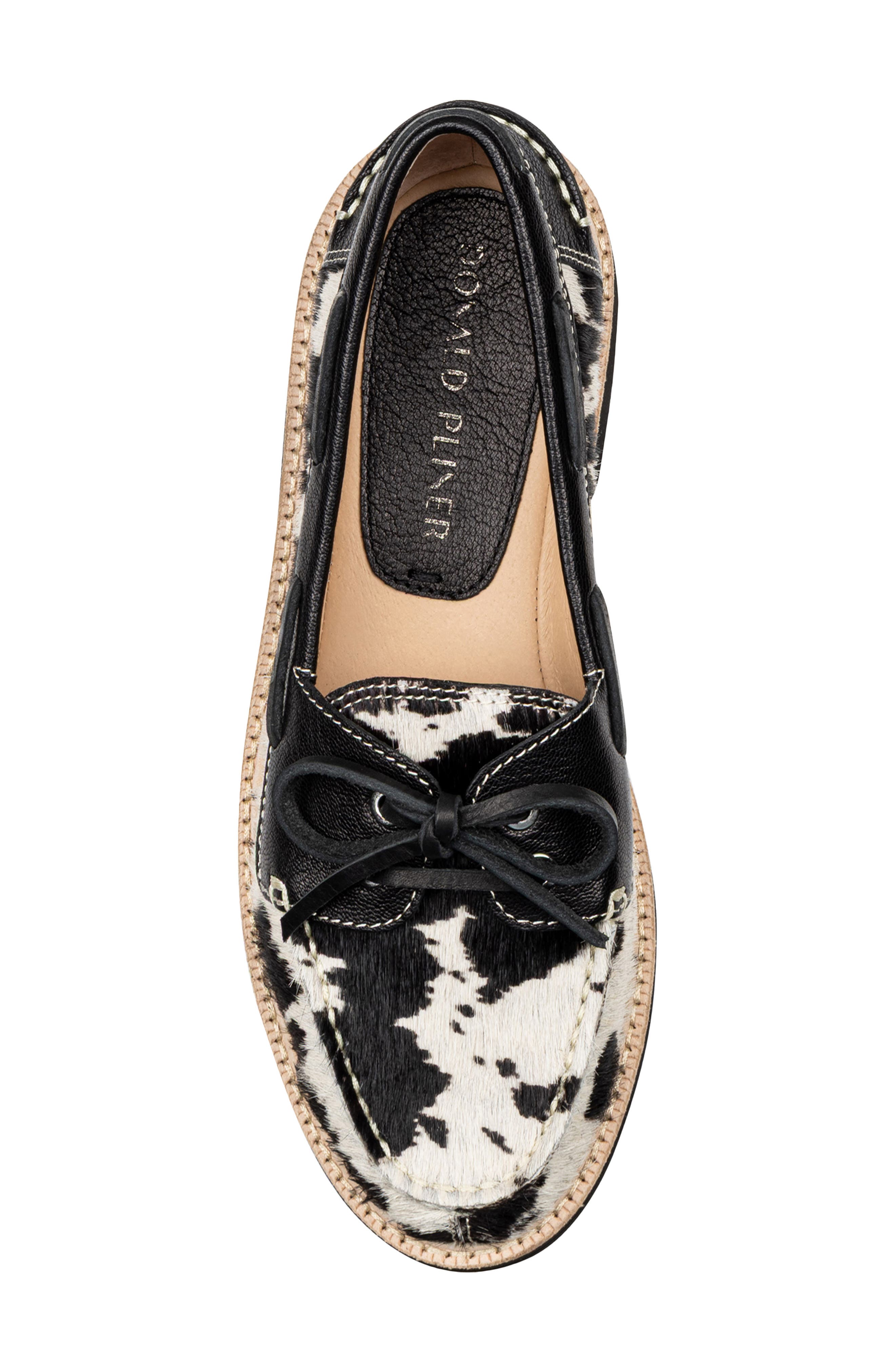 Donald Pliner Lillith Boat Shoe, Alternate, color, Bone/ Black Print Calf Hair
