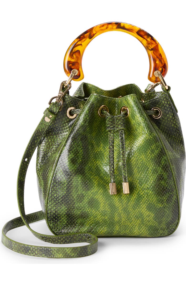 Brahmin Melinda Snake Embossed Leather Bucket Bag, Alternate, color,