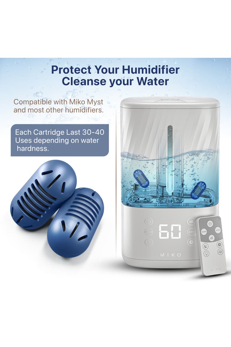 Water Demineralization Cartridges - 4-Pack for Ultrasonic Humidifiers, Alternate, color, White