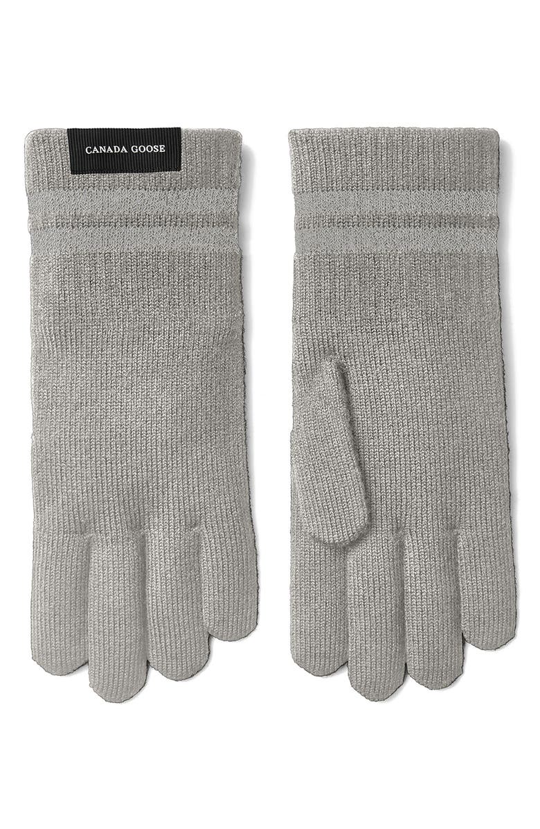 Canada Goose Barrier Merino Wool Gloves, Main, color, Heather Grey