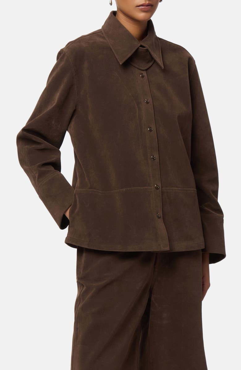 Apparis Ren Faux Suede Overshirt, Main, color, Dark Brown