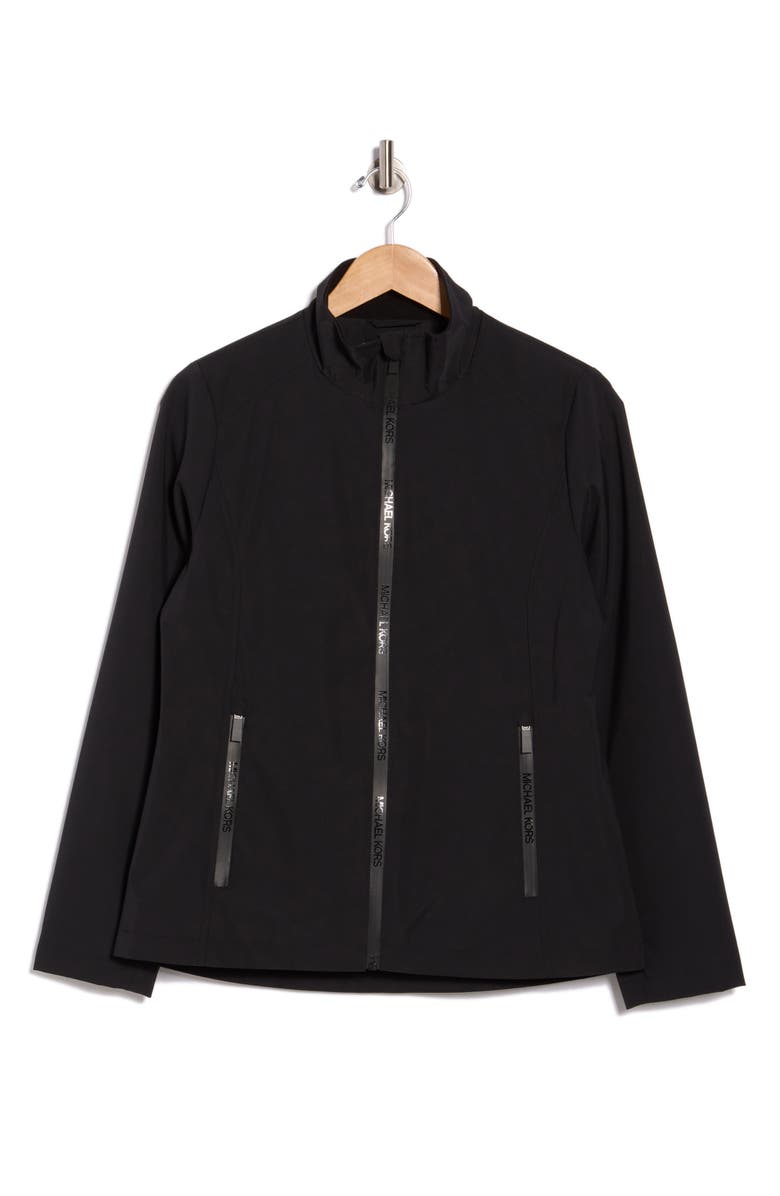 Michael Kors Zip Front Jacket, Main, color, Black