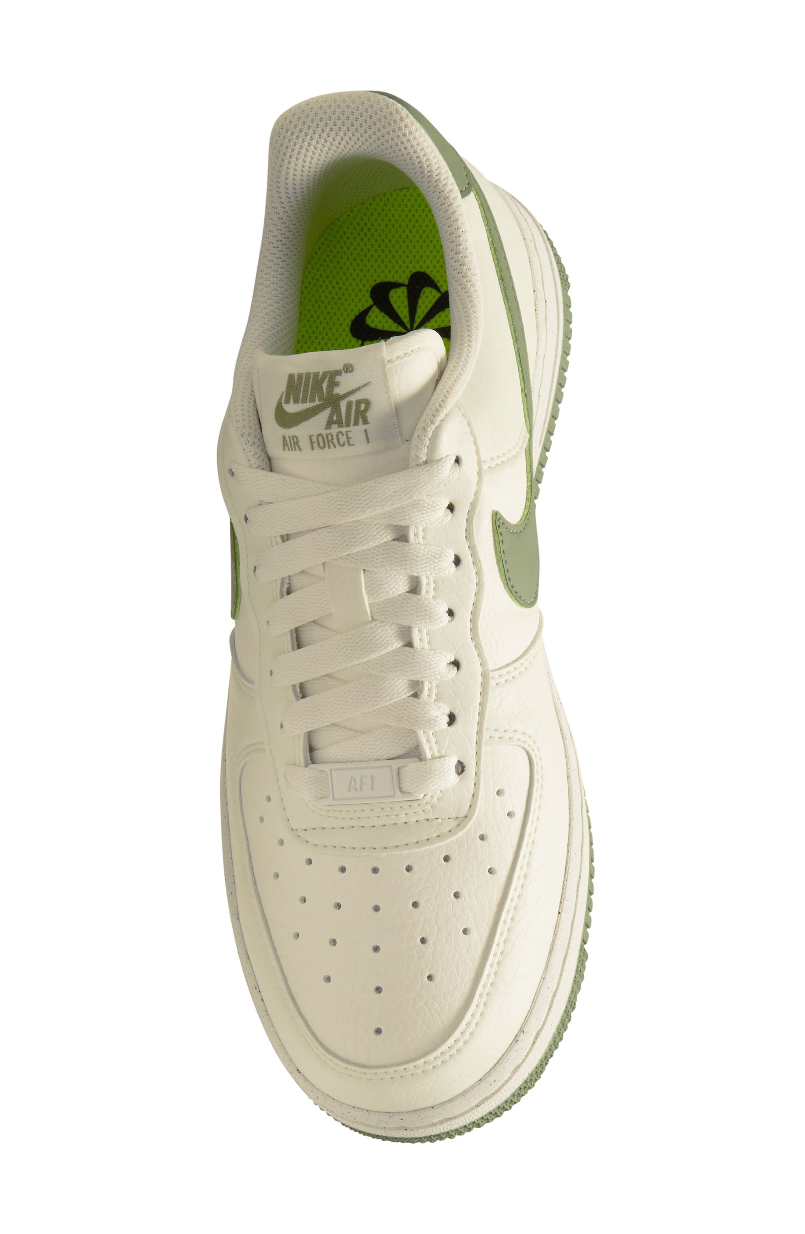 Air Force 1 '07 SE Basketball Sneaker, Alternate, color, SAIL/ OIL GREEN-SAIL-VOLT