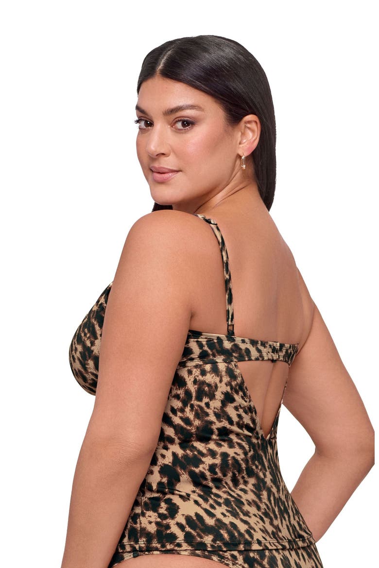 Supportive and Sculpting U-Wire Adjustable Tankini Swimsuit Top, Alternate, color, Dolce Leopard
