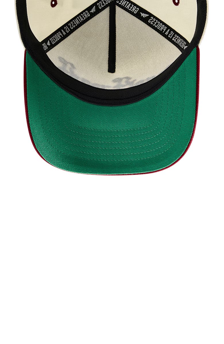 PAPER PLANES Old E A-Frame Snapback Baseball Cap, Alternate, color, Eggshell/ Burgundy