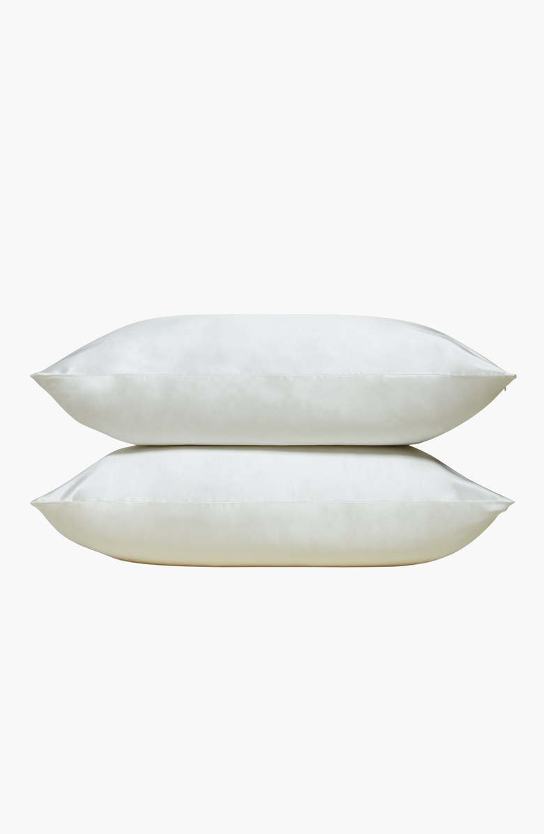 Italic Pure Mulberry Silk Pillowcase, Main, color, White