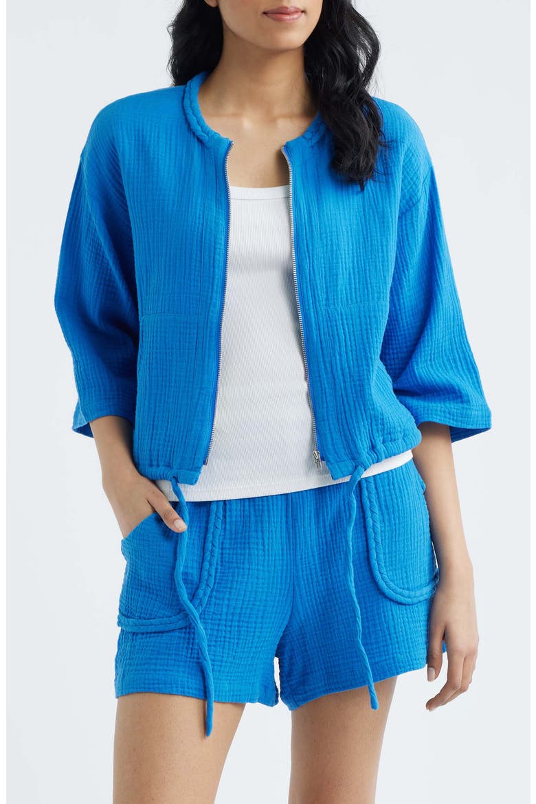 Zip Front Jacket, Main, color, COBALT