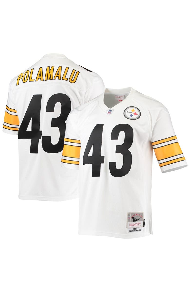 Mitchell & Ness Men's Mitchell & Ness Troy Polamalu White Pittsburgh Steelers Legacy Replica Jersey, Alternate, color,