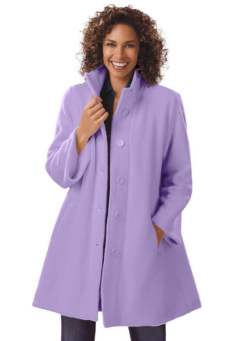 Fleece Swing Funnel Neck Coat (plus)