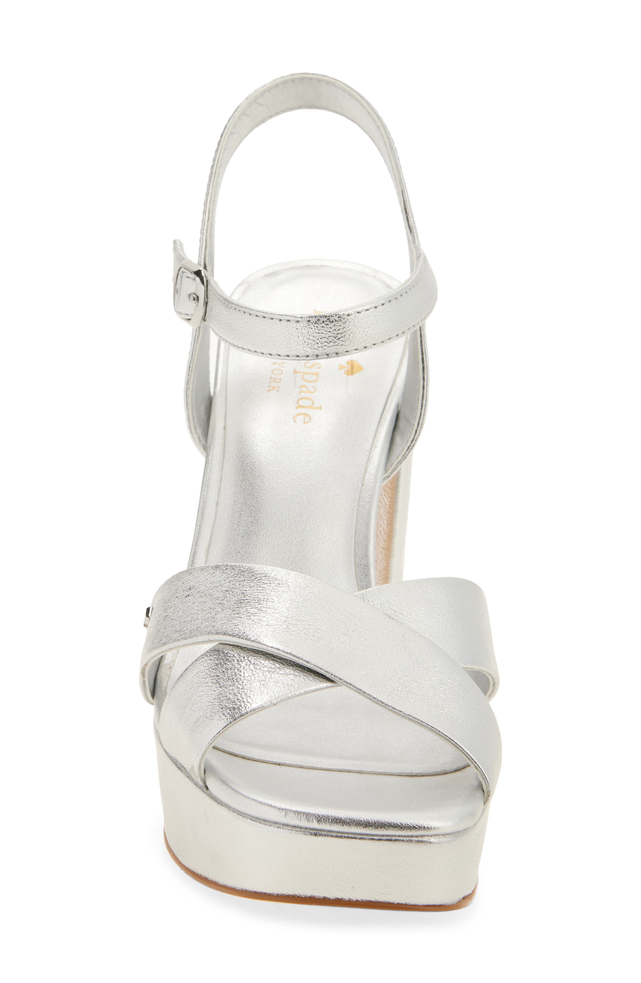 Kate Spade New York delia platform sandal, Alternate, color, Silver Metallic