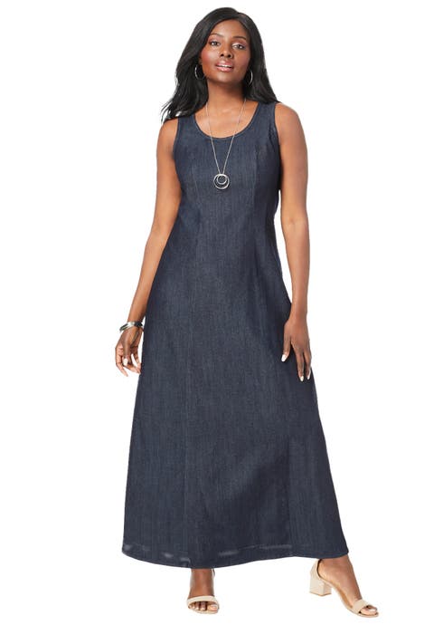 Denim Maxi Dress (Plus) (Petite Available)