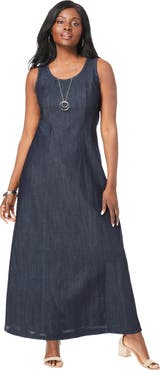 Jessica London Denim Maxi Dress