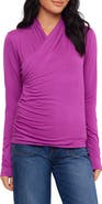 Karen Kane Crossover Side Shirred Top